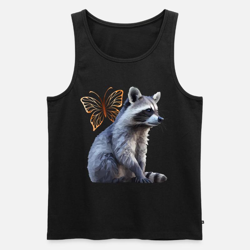 Waschbär - Männer Premium Bio Tank Top - Schwarz