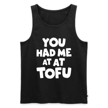 Tofu Lustiges - Männer Premium Bio Tank Top - Schwarz - Vorne - Michal (187cm)