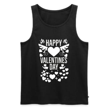 La Saint-Valentin, la Saint-Valentin, la Saint-Valentin - Débardeur bio Premium Homme - noir - Devant - Michal (187cm)