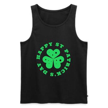 St Patricks Day, St Patricks Day, St Patricks Day - Débardeur bio Premium Homme - noir - Devant - AI Model Male 178 light (178cm)