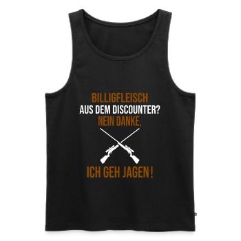 Wildschwein Jagd Lustiger Spruch Jagen für Jäger - Männer Premium Bio Tank Top - Schwarz - Vorne - Michal (187cm)