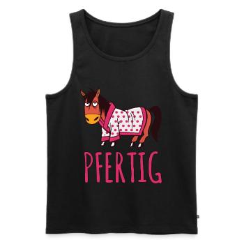 Pfertig Reiten gehen Reitverein Pferd - Männer Premium Bio Tank Top - Schwarz - Vorne - Michal (187cm)