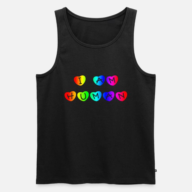 Regenbogen, Regenbogen, Regenbogen, Regenbogen, Regenbogen - Männer Premium Bio Tank Top - Schwarz