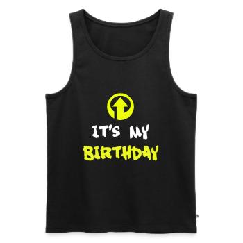Geburtstag, Geburtstag, Geburtstag, Geburtstag, Geburtstag - Männer Premium Bio Tank Top - Schwarz - Vorne - Michal (187cm)