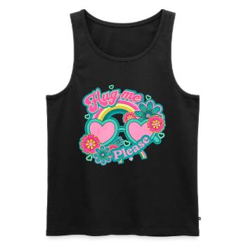 Umarme mich bitte, - Männer Premium Bio Tank Top - Schwarz - Vorne - Michal (187cm)