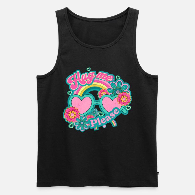 Umarme mich bitte, - Männer Premium Bio Tank Top - Schwarz