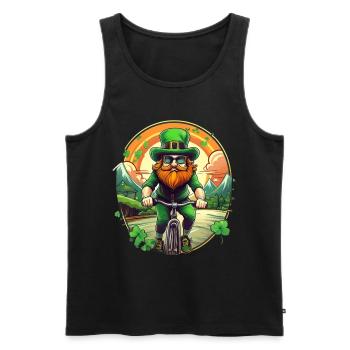 Vélo Trèfle de la Saint-Patrick - Débardeur bio Premium Homme - noir - Devant - Michal (187cm)