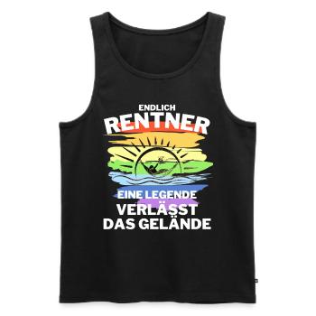 RENTNER Geschenk - Männer Premium Bio Tank Top - Schwarz - Vorne - Michal (187cm)