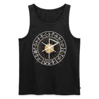 RUNE for LOVE - Rune Alphabet Furthark Viking - Men's Premium Organic Tank Top - black - Front - AI Model Male 178 light (178cm)