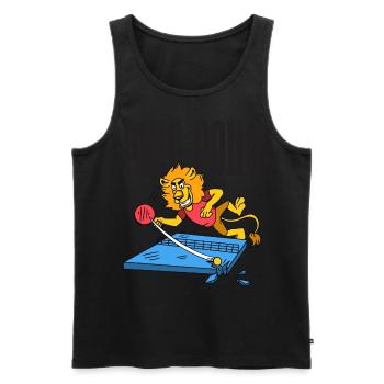 Ping Pong Lion Table Tennis Lion Outfit - Débardeur bio Premium Homme - noir - Devant - Michal (187cm)