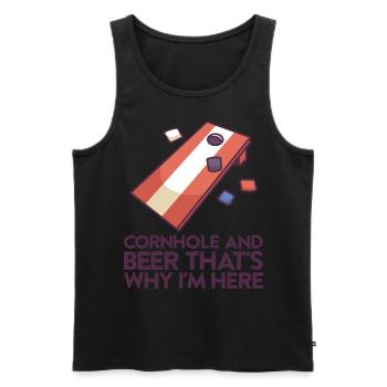 Jeu de Cornhole Tenue de trou de maïs avec Cornhole - Débardeur bio Premium Homme - noir - Devant - Michal (187cm)