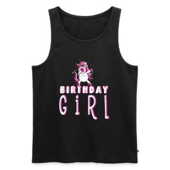 Birthday Girl I Birthday Dab Dance Unicorn - Men's Premium Organic Tank Top - black - Front - Michal (187cm)