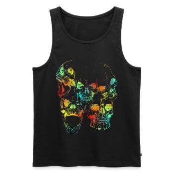 Skulls - Männer Premium Bio Tank Top - Schwarz - Vorne - Michal (187cm)