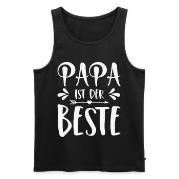 Papa ist der Beste - Männer Premium Bio Tank Top - Schwarz - Vorne - Michal (187cm)