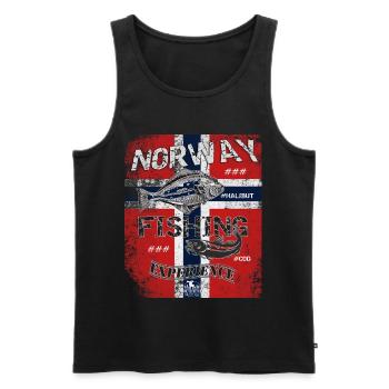 Norway Fishing Flag Fishing Fish Design - Men's Premium Organic Tank Top - black - Front - Michal (187cm)
