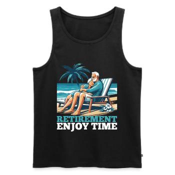 Retirement Retirement Time Enjoy Gift - Men's Premium Organic Tank Top - black - Front - Michal (187cm)