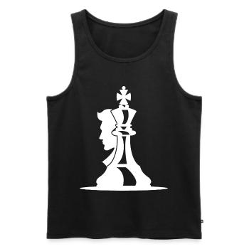 Schachspieler Zeichnung - Männer Premium Bio Tank Top - Schwarz - Vorne - Michal (187cm)