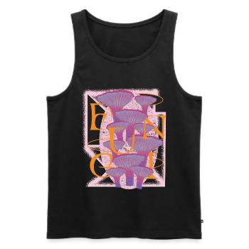 Psychedelic Fungi Bloom - Männer Premium Bio Tank Top - Schwarz - Vorne - AI Model Male 178 light (178cm)
