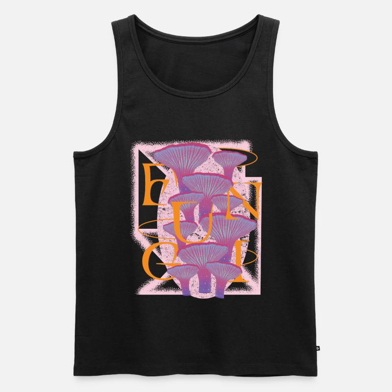 Psychedelic Fungi Bloom - Männer Premium Bio Tank Top - Schwarz