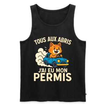 Conducteur Cadeau Permis De Conduire - Débardeur bio Premium Homme - noir - Devant - AI Model Male 178 light (178cm)