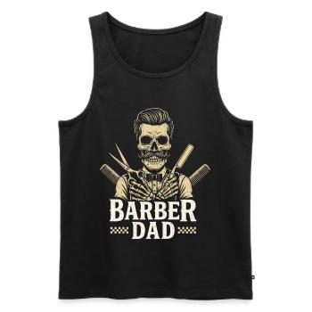 Father Barber Dad Barber Hairdresser - Men's Premium Organic Tank Top - black - Front - Michal (187cm)