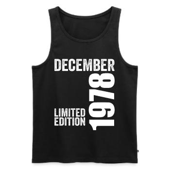 Cadeau Anniversaire Rétro - Décembre 1978 - Débardeur bio Premium Homme - noir - Devant - Michal (187cm)