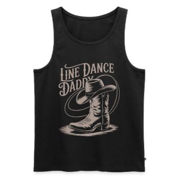 Papa de la danse en ligne - Débardeur bio Premium Homme - noir - Devant - AI Model Male 178 light (178cm)