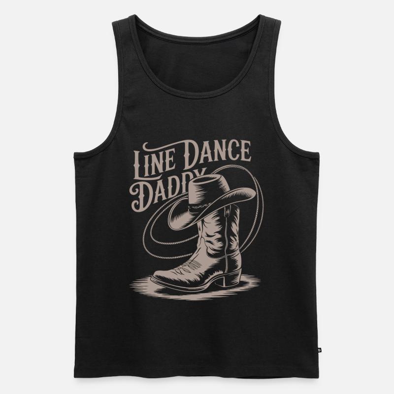 Line Dance Daddy - Männer Premium Bio Tank Top - Schwarz