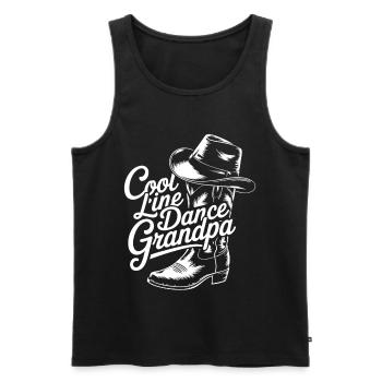 Danse en ligne Grand-père Western Look - Débardeur bio Premium Homme - noir - Devant - Michal (187cm)