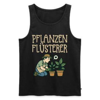 Pflanzenflüsterer Gärtner - Männer Premium Bio Tank Top - Schwarz - Vorne - Michal (187cm)