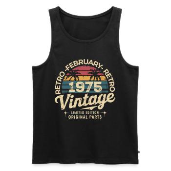 February 1975 | Awesome since February 1975 - Men's Premium Organic Tank Top - black - Front - Michal (187cm)