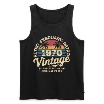 Februar 1970 | Großartig seit Februar 1970 - Männer Premium Bio Tank Top - Schwarz - Vorne - AI Model Male 178 light (178cm)