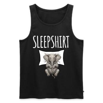 Chemise de nuit éléphant - Débardeur bio Premium Homme - noir - Devant - Michal (187cm)