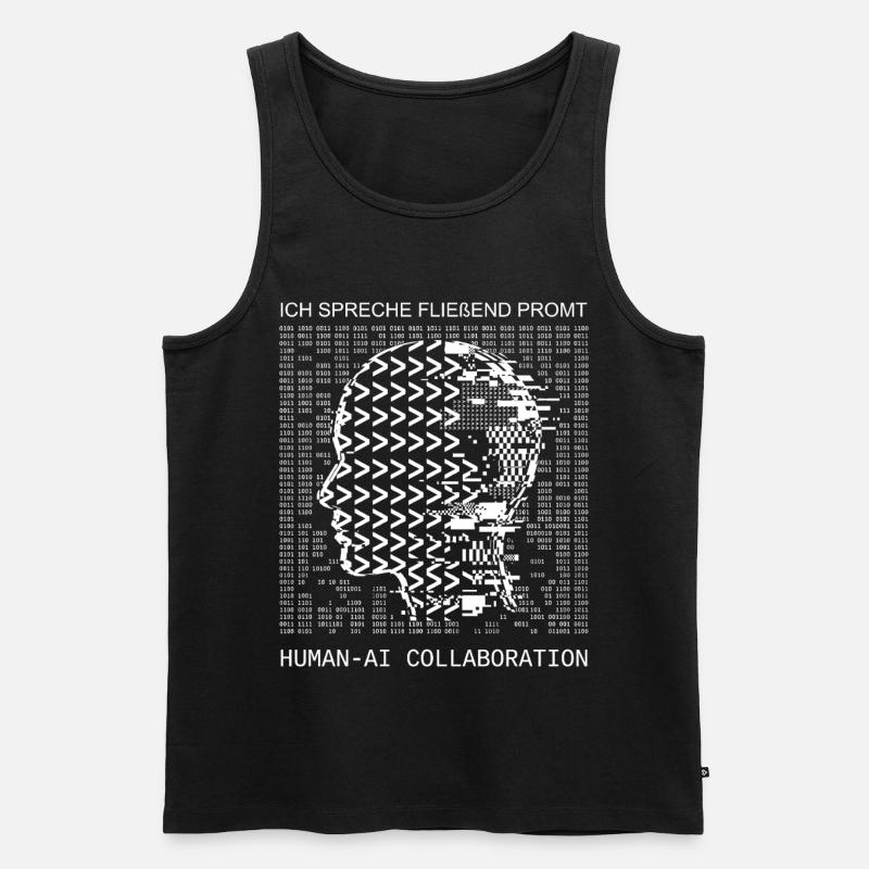 Ich spreche fließend Prompt KI - Männer Premium Bio Tank Top - Schwarz