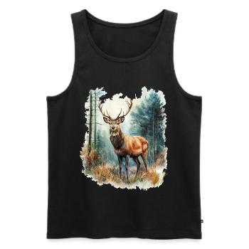 Deer Roe Deer - Men's Premium Organic Tank Top - black - Front - AI Model Male 178 light (178cm)