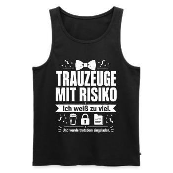 Trauzeuge mit Risiko - Männer Premium Bio Tank Top - Schwarz - Vorne - Michal (187cm)
