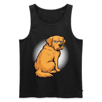 Golden Retriever Goldie Goldiepropriétaire Goldies - Débardeur bio Premium Homme - noir - Devant - AI Model Male 178 light (178cm)