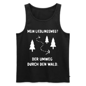 Waldweg Umweg Illustration - Männer Premium Bio Tank Top - Schwarz - Vorne - Michal (187cm)