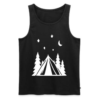 Nachtwald Zeltcamping - Männer Premium Bio Tank Top - Schwarz - Vorne - Michal (187cm)