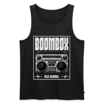 Boombox Old School – Retro Radio - Men's Premium Organic Tank Top - black - Front - Michal (187cm)