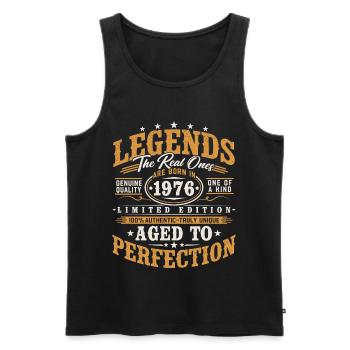 1976 Jahrgang Vintage Geburtstag Geschenk Retro - Männer Premium Bio Tank Top - Schwarz - Vorne - Michal (187cm)