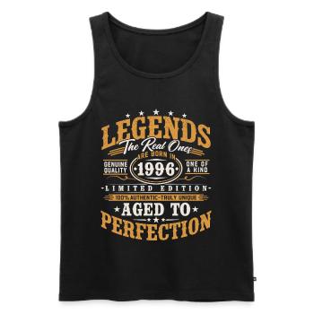 Anniversaire vintage Born Legends 1996 - Débardeur bio Premium Homme - noir - Devant - Michal (187cm)