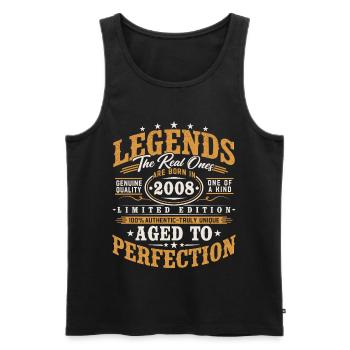 2008 Jahrgang Vintage Geburtstag Geschenk Retro - Männer Premium Bio Tank Top - Schwarz - Vorne - Michal (187cm)