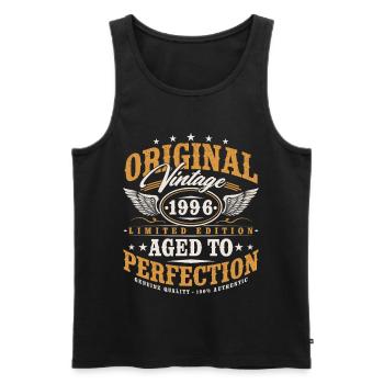 Original 1996 Jahrgang Vintage Geburtstag Geschenk - Männer Premium Bio Tank Top - Schwarz - Vorne - Michal (187cm)