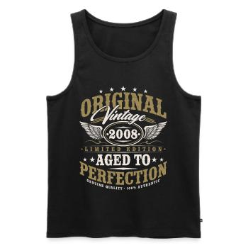2008 Jahrgang Vintage Geburtstag Geschenk Retro - Männer Premium Bio Tank Top - Schwarz - Vorne - Michal (187cm)