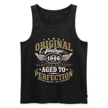 Original 1966 Jahrgang Vintage Geburtstag Geschenk - Männer Premium Bio Tank Top - Schwarz - Vorne - Michal (187cm)
