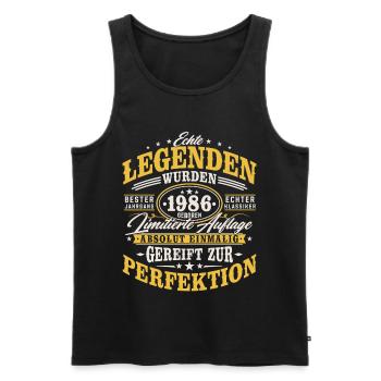 1986 Jahrgang geboren Geburtstag Vintage Geschenk - Männer Premium Bio Tank Top - Schwarz - Vorne - Michal (187cm)