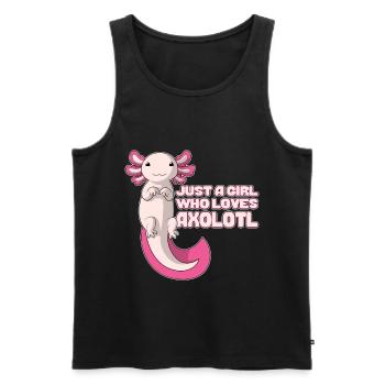 Cute Axolotl | just a Boy who loves Axolotl - Men's Premium Organic Tank Top - black - Front - Michal (187cm)