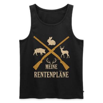 Rentenpläne Jäger Rentner Förster Ruhestand Rente - Männer Premium Bio Tank Top - Schwarz - Vorne - Michal (187cm)