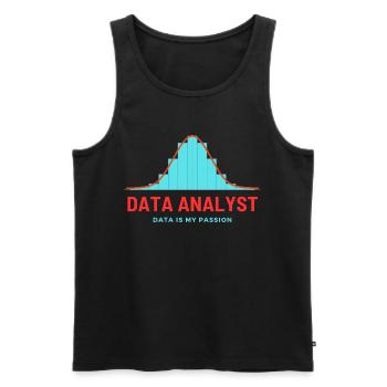 Data Analyst Power BI Query SQL API Engineer AI - Men's Premium Organic Tank Top - black - Front - AI Model Male 178 light (178cm)